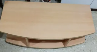 Mueble TV curvo 2 estantes madera