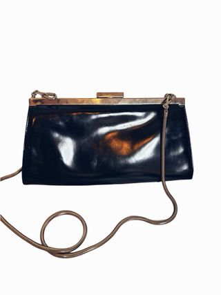 Gucci Bolso Clutch Charol Negro y plateado