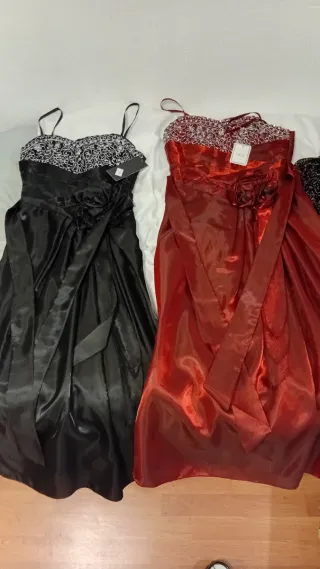 Vestidos de fiesta negros y rojos