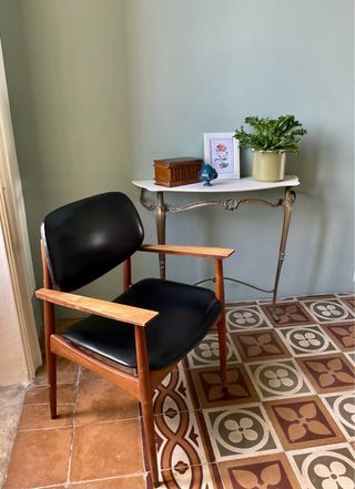 Poltrona Anonima Castelli Anni '50 Teak e Pelle