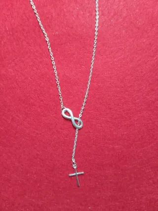 Collana con infinito e croce in nikel