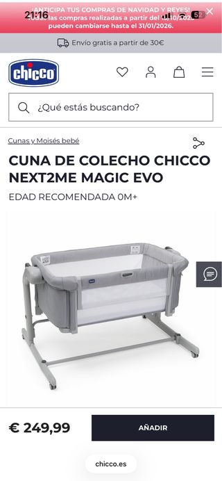 Minicuna colecho con colchones