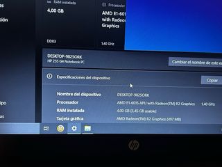 Portátil HP 255 G4 Notebook PC Negro