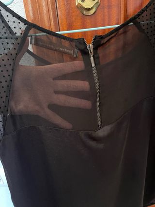 Blusa Stradivarius M Negra Transparente