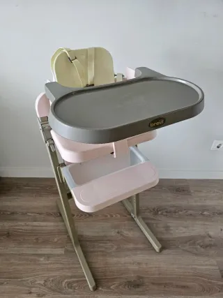 Trona-silla evolutiva Brevi + Accesorios - Rosa