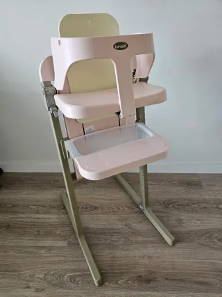 Trona-silla evolutiva Brevi + Accesorios - Rosa