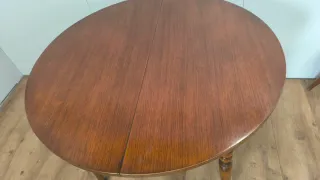 MESA REDONDA EXTENSIBLE DE MADERA 1,08 A 1,68