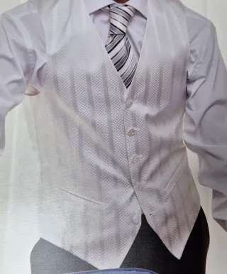 Traje Pal Zileri Negro Chaqueta Chaleco Corbata