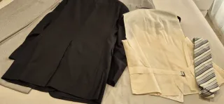 Traje Pal Zileri Negro Chaqueta Chaleco Corbata