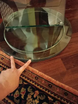 Tavolo Tonelli girevole in vetro