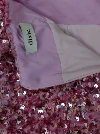 Gonna Dixie rosa paillettes ginocchio S