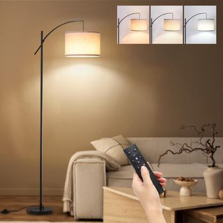 Lampada da terra ad arco FIMEI beige/nera FC122