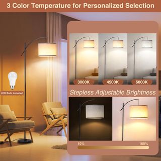 Lampada da terra ad arco FIMEI beige/nera FC122