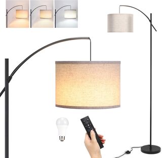 Lampada da terra ad arco FIMEI beige/nera FC122