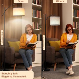 Lampada da terra ad arco FIMEI beige/nera FC122