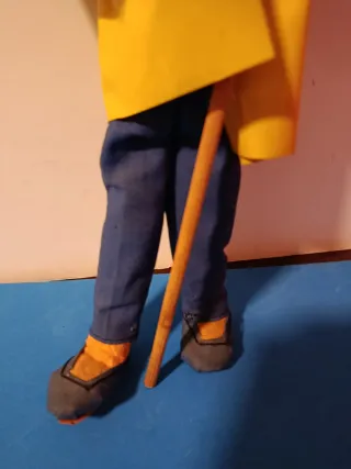 Muñeco antiguo de fieltro Arratsalde/Pescador