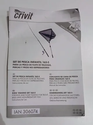 Caña de pescar y red infantil Crivit