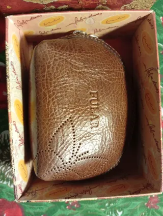 Monedero de piel FULAR marrón