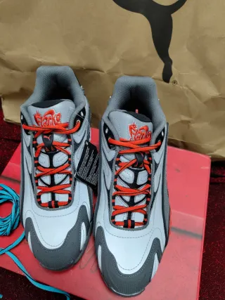 Zapatillas Puma Rocky Reflectantes Grises Naranja