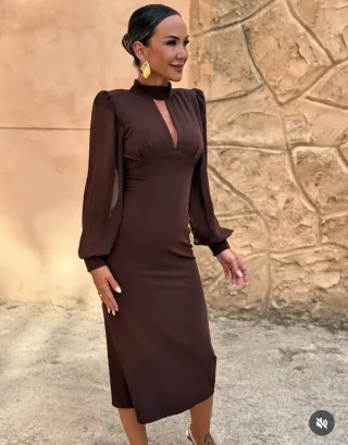 Vestido marrón invitada A ESTRENAR