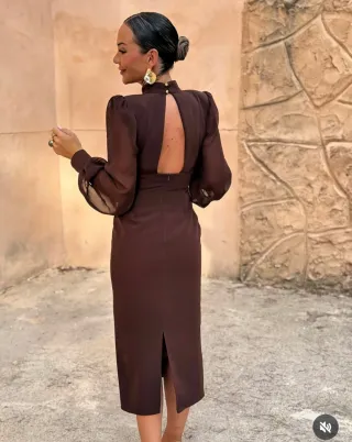 Vestido marrón invitada A ESTRENAR