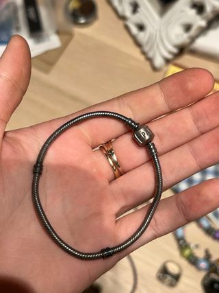 Set 2 Pulseras Pandora Cuero y Cadena