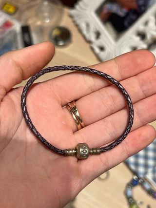 Set 2 Pulseras Pandora Cuero y Cadena