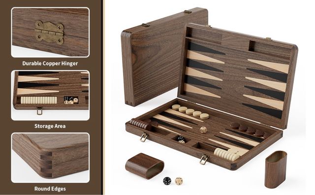 Juego de mesa de madera backgammon SIN ESTRENAR