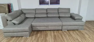 Sofá modular gris tela