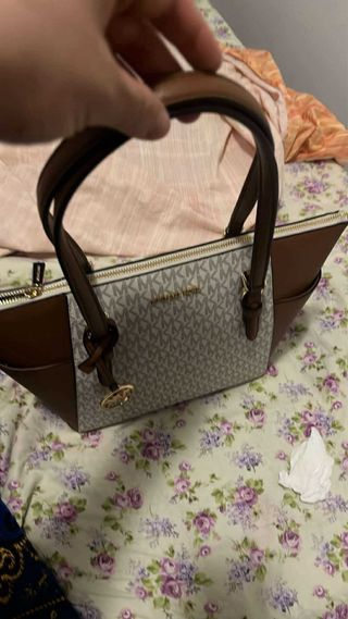 Borsa Michael Kors donna marrone e bianca