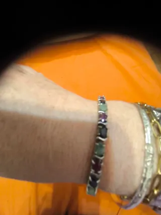 Pulsera piedras vintage morado y turquesa