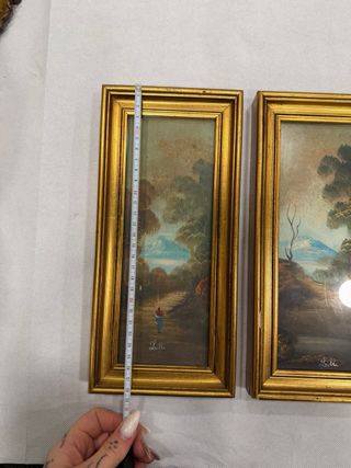 Coppia Quadretti Antichi Dipinti