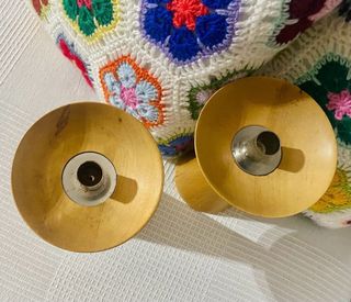 Coppia di Portacandele in Legno Vintage IKEA