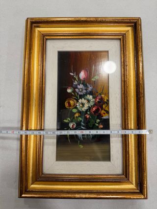 Quadretto antico dipinto fiori