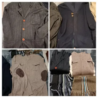 Lote 4 chaquetas lana hombre y dos bufandas
