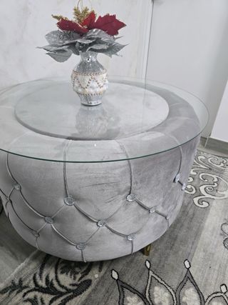 Sofá+mesa elegantes, color gris