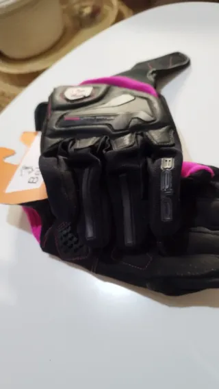 Guantes de moto Bela mujer negros y rosas Talla XX