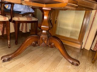 Conjunto mesa y 6 sillas + cortinas