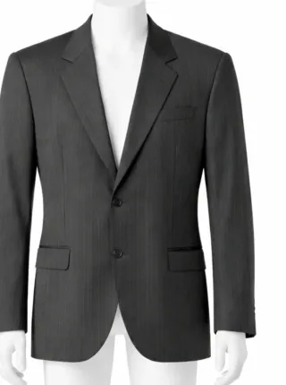 Traje de chaqueta gris con rayas