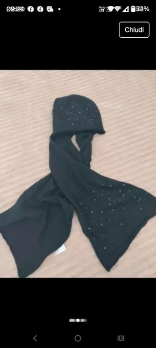 Set Sciarpa e Cappello Neri