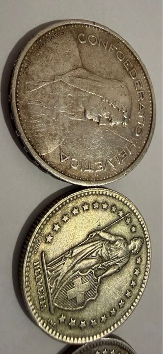 4 Monedas Suizas de Plata