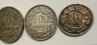 4 Monedas Suizas de Plata