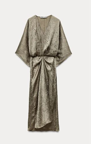 Vestido midi de Zara corte tipo Kaftán. Talla L