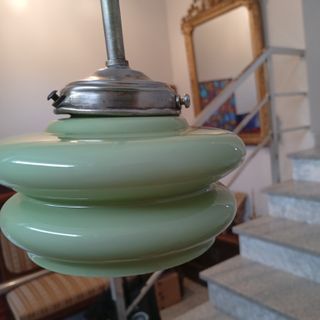 ANTIGUA LAMPARA OPALINA VERDE