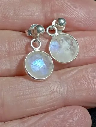 Pendientes Plata de Ley con Piedra Luna