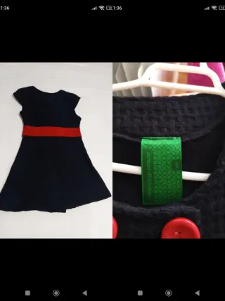 Vestido Negro y Rojo Estilo Años 70 talla S