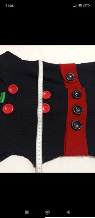 Vestido Negro y Rojo Estilo Años 70 talla S