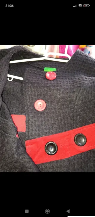 Vestido Negro y Rojo Estilo Años 70 talla S