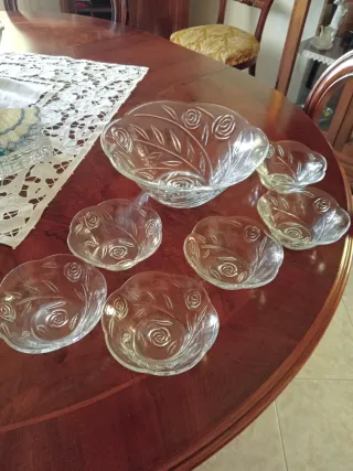 Servizio macedonia in vetro decorato