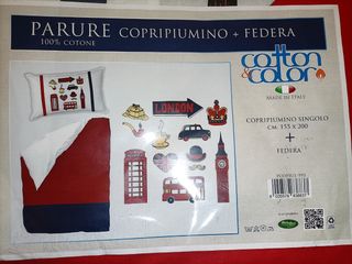 Copripiumino singolo con federa cotone